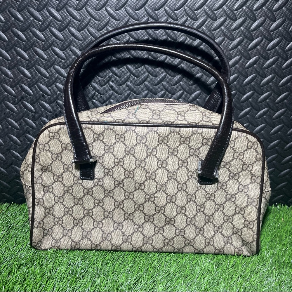 VINTAGE GUCCI black/brown Horsebit chain Medium Bag - Picture 3 of 9